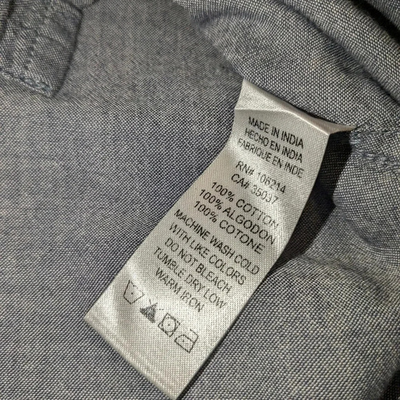 Joe's Jeans "The Shirt" grey long sleeve, pearl button snaps , size M - Picture 4 of 8